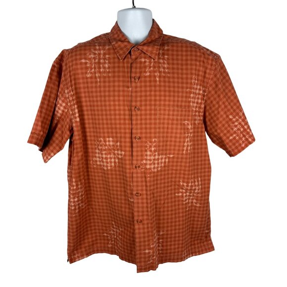 Faded Glory Other - Rust Plaid Faded Glory Mens Button-Up Short Sleeve Shirt Size L